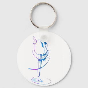 Kvinnakonståkning Keychain Nyckelring