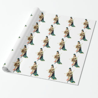Kvinnakrigare - vintageillustration presentpapper