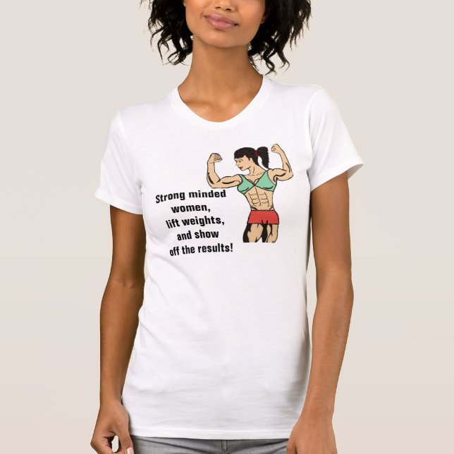 kvinnakroppsbyggare t-shirt (Framsida)