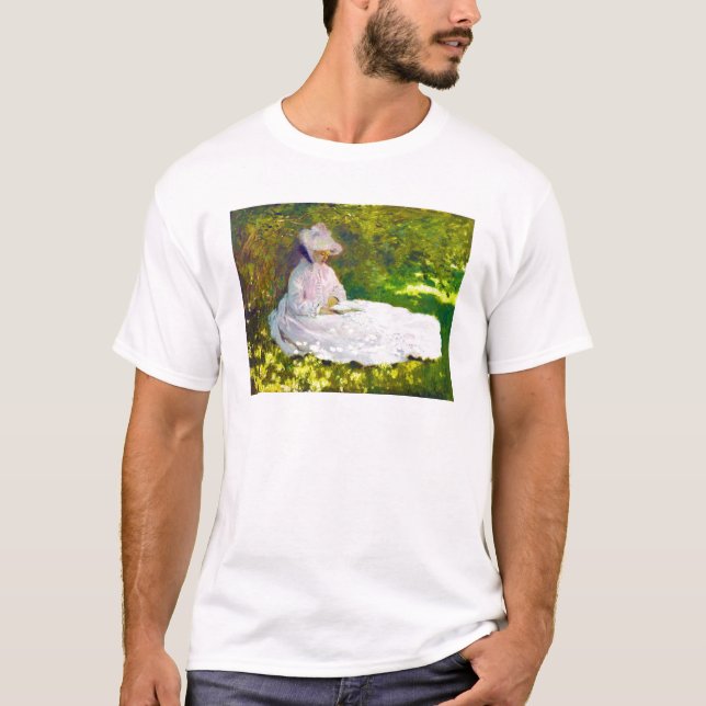 Kvinnaläsning Claude Monet T-shirt (Framsida)