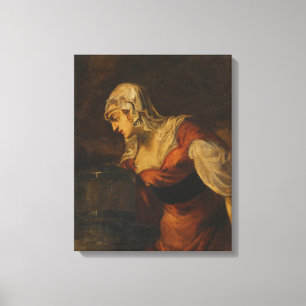 Kvinnan av Samaria på brunnen, c.1560 (olja på c Canvastryck