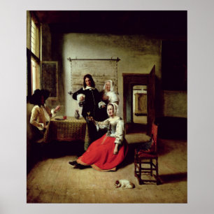 Kvinnan dricker med soldater, 1658 poster