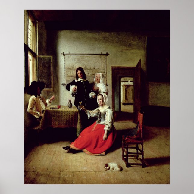 Kvinnan dricker med soldater, 1658 poster (Framsidan)