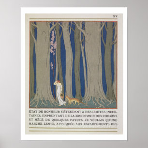 Kvinnan följde förbi en Leopard, illustration från Poster