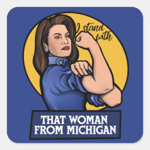 Kvinnan från Michigan Gretchen Whitmer Fyrkantigt Klistermärke