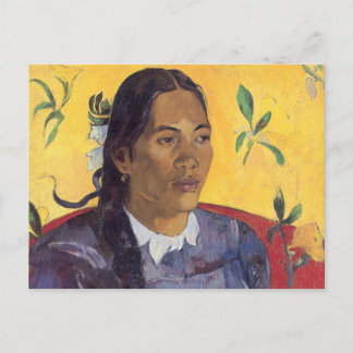 Kvinnan med blomman - Paul Gauguin Vykort