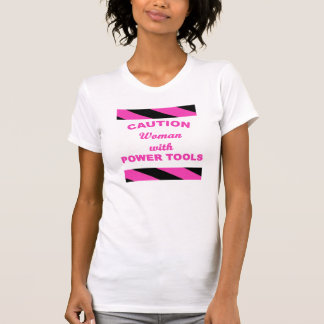 Kvinnan med driver verktyg tee shirt