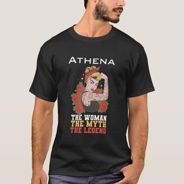 Kvinnan myten om legenden Athena T Shirt (Framsida)