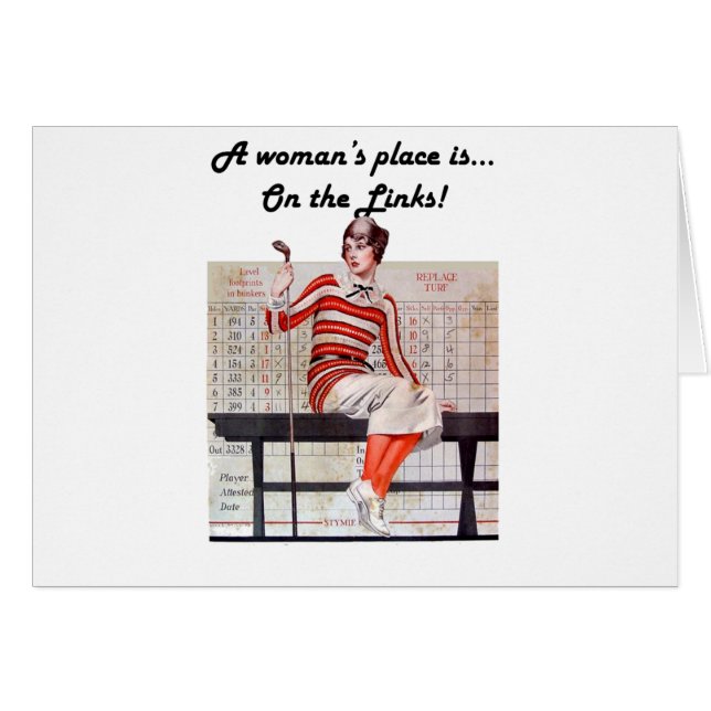 Kvinnan på anknyter hälsningskort (Framsidan Horizontal)