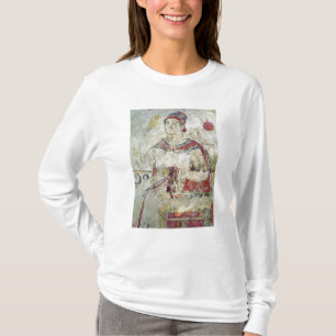 Kvinnan på henne toaletten, specificerar från et t-shirt