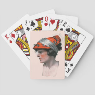 Kvinnan profilerar casinokort