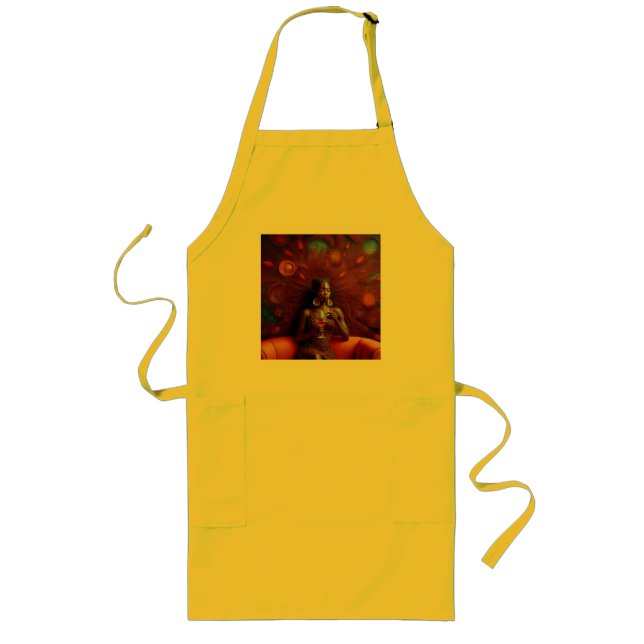 KVINNAN SÄNPPA EN DRYCK PÅ KASK LÅNGT FÖRKLÄDE (Framsidan)