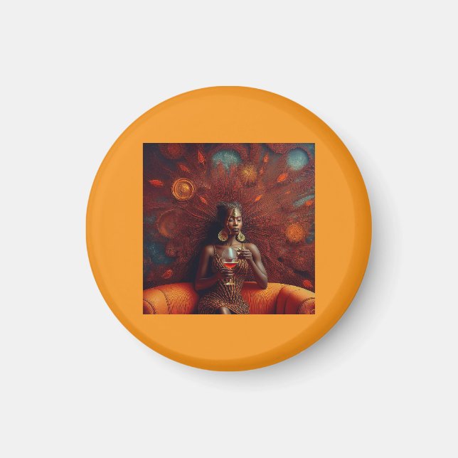 KVINNAN SÄNPPA EN DRYCK PÅ KASK MAGNET (Framsidan)