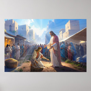 Kvinnan som helades genom tro poster