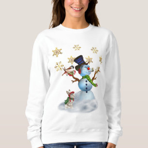 Kvinnan - Svettskjorta med Snögubbe T Shirt