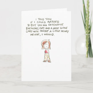 kvinnan uppta som omkostnad födelsedaggåvan kort