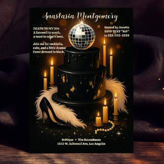 Kvinnans 30års födelsedag-död till mitt 20-tal Gla Inbjudningar