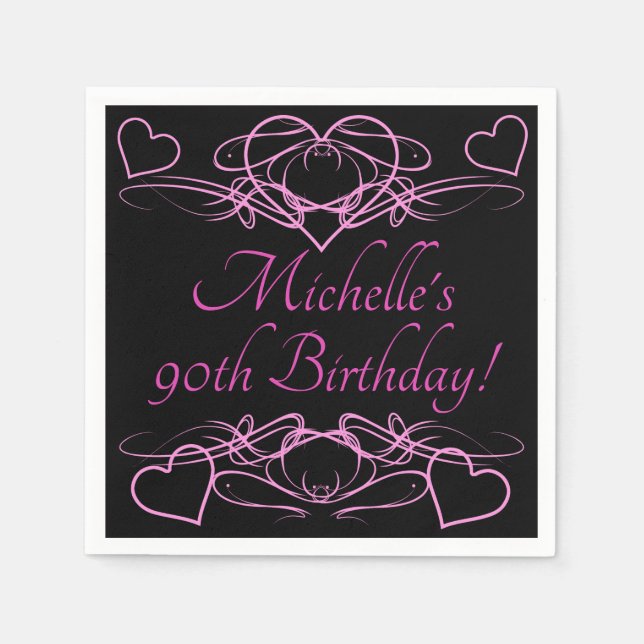 Kvinnans 90:e födelsedag pappersservett (Framsidan)