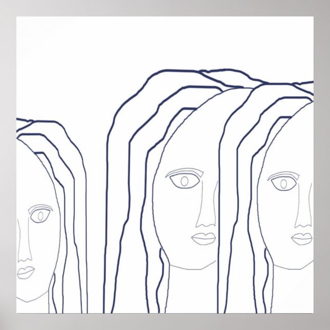 kvinnans abstrakt ansikte art poster (Framsidan)