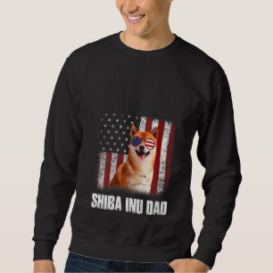 Kvinnans amerikanska Flagga Best Shiba Inu Pappa n Lång Ärmad Tröja