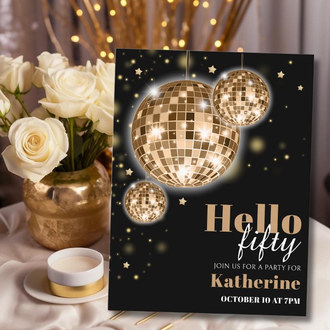 Kvinnans Elegant 50:e Födelsedagsfest inbjudan (Skapare uppladdad)