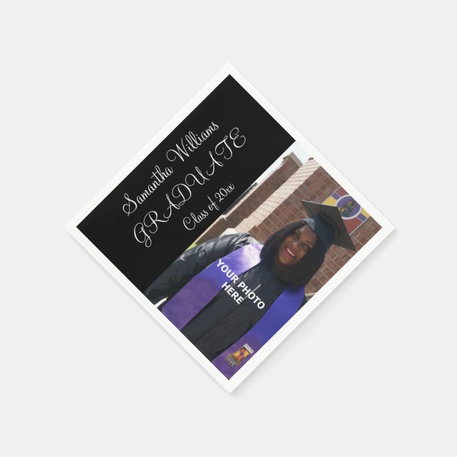 Kvinnans Elegant Photo Studenten Pappersservett (Hörn)