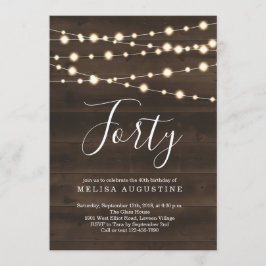 Kvinnans Födelsedagsfest inbjudan - Rustic