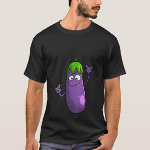Kvinnans Funny Eggplant S För manar Women Fruit Ve T Shirt