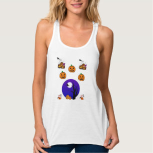 kvinnans halloween-tanktop-tröja linne med racerback