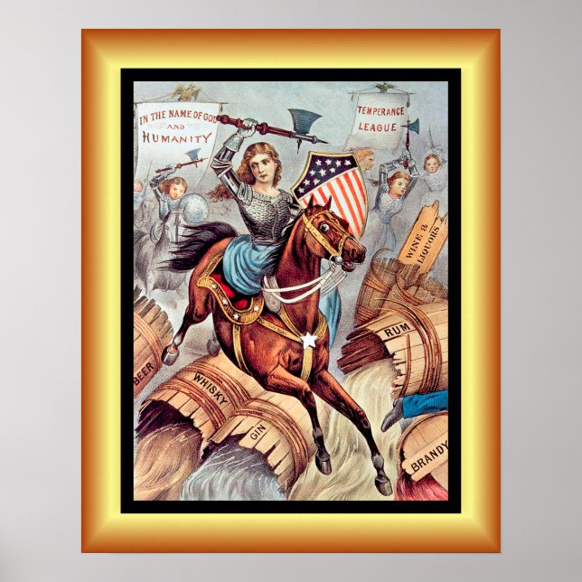Kvinnans Heliga Krig ~ Temperance League 1874 ~ Poster (Framsidan)