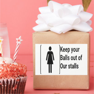 kvinnans höger, badrumsmärke, rektangulärt klistermärke