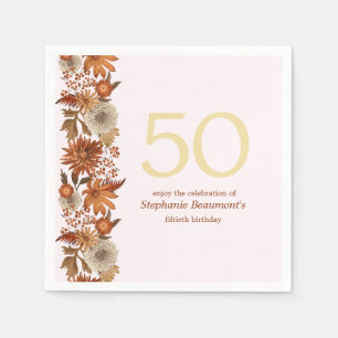 Kvinnans höstblomma 50:e födelsedag pappersservett