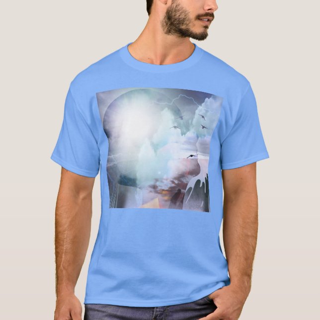 Kvinnans huvudsilhuett och bönning av händer t shirt (Framsida)