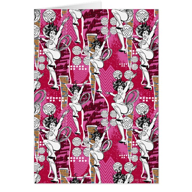  kvinnans Rosa Mönster Hälsningskort (Framsidan)