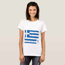 Kvinnans T-Shirts/Grekiska Flagga