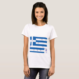 Kvinnans T-Shirts/Grekiska Flagga Tee Shirt