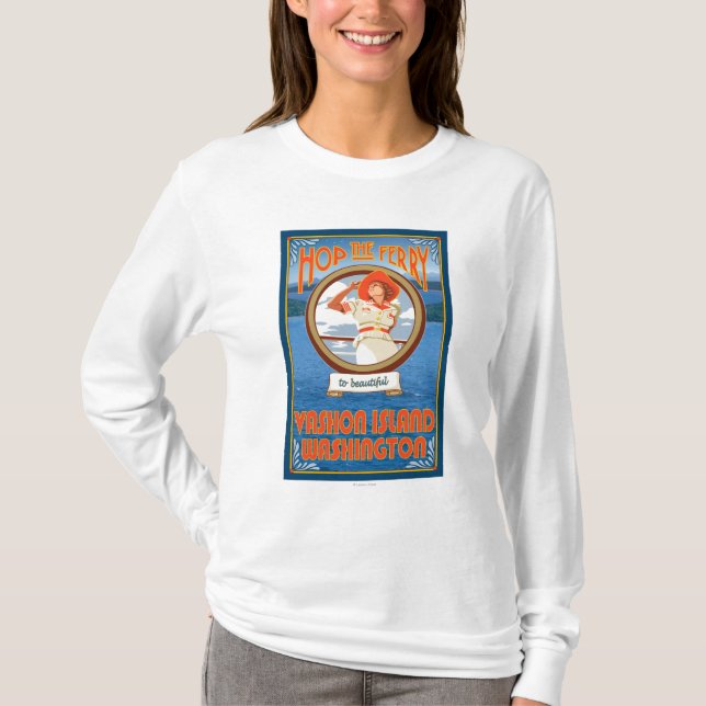 Kvinnaridningfärja - Vashon ö, Washington Tee Shirt (Framsida)