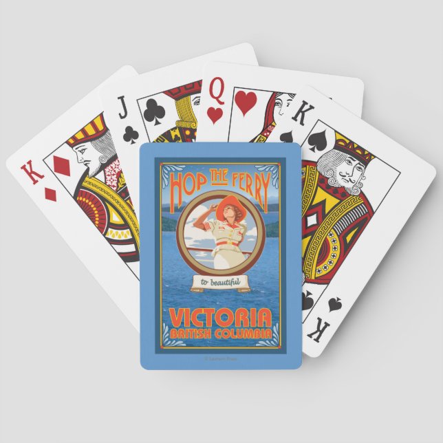 Kvinnaridningfärja - Victoria, BC Kanada Casinokort (Baksidan)