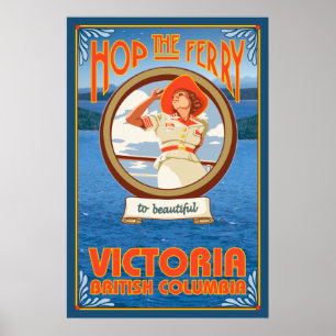 Kvinnaridningfärja - Victoria, BC Kanada Poster
