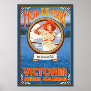 Kvinnaridningfärja - Victoria, BC Kanada Poster