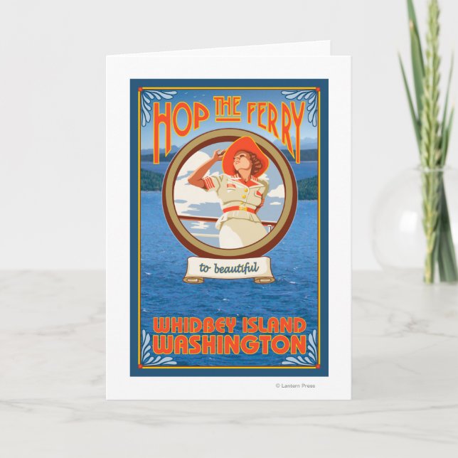 Kvinnaridningfärja - Whidbey ö, Washington Kort (Framsida)