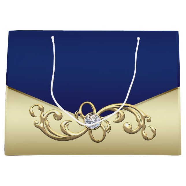 Kvinnas Elegant Royalblå Guld (Framsidan)