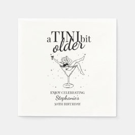 Kvinnas En Tini Bit Äldre Martini 30-årsdag Pappersservett