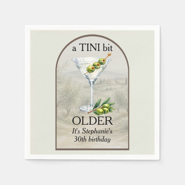 Kvinnas Klassiska Mar Tini Lite Äldre 30-årsdag Pappersservett (Framsidan)