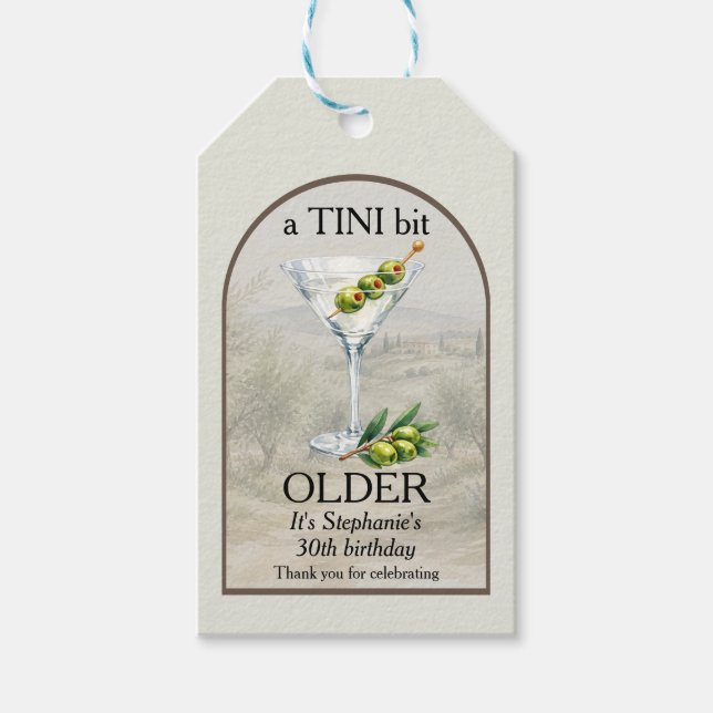 Kvinnas Klassiska Mar Tini Lite Äldre 30-årsdag Presentetikett (Framsidan)