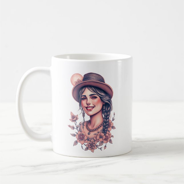 Kvinnas sinne: Grace, styrka och skönhet Kaffemugg (Vänster)