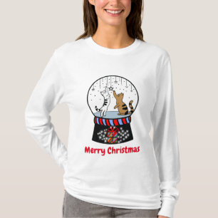 Kvinnas tee med Cat Snö Globe