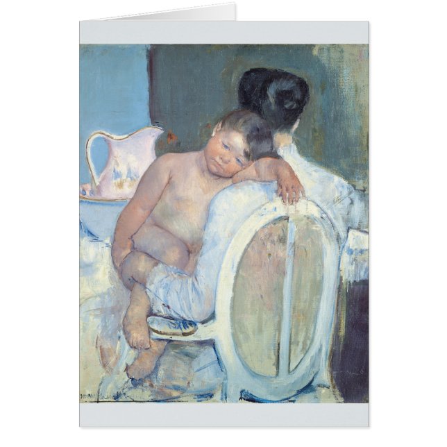Kvinnasitta med barnet i henne ärmar Mary Cassatt Hälsningskort (Framsidan)