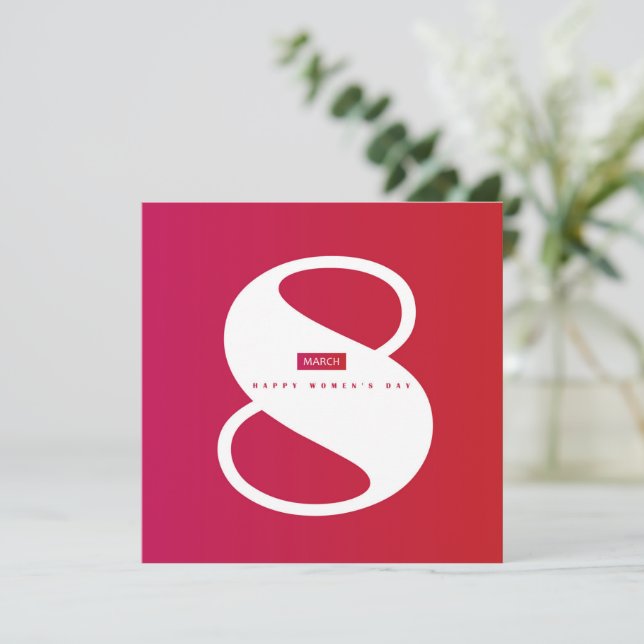 Kvinndagen i lycklig! Den 8 mars Internationell He Inbjudningar (Stående Fram)