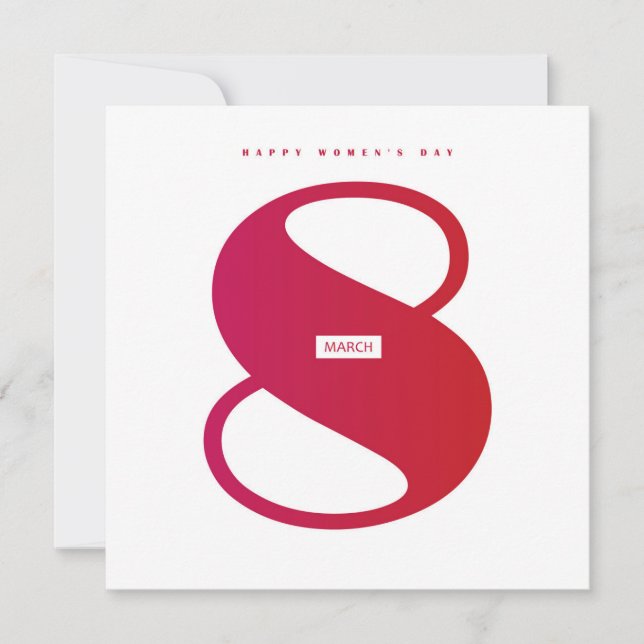 Kvinndagen i lycklig! Den 8 mars Internationell He Inbjudningar (Framsida)